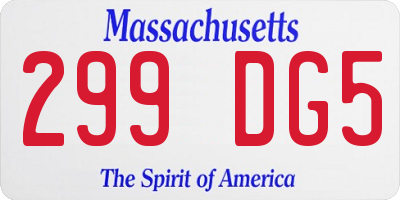 MA license plate 299DG5