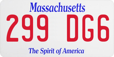 MA license plate 299DG6