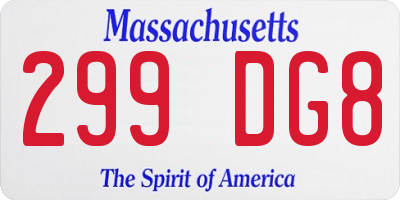 MA license plate 299DG8