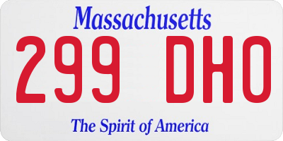 MA license plate 299DH0