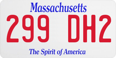MA license plate 299DH2