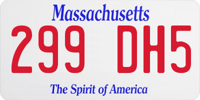 MA license plate 299DH5