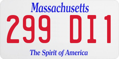 MA license plate 299DI1