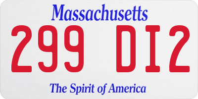 MA license plate 299DI2