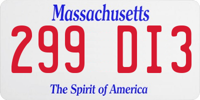 MA license plate 299DI3