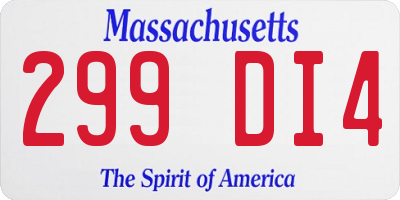 MA license plate 299DI4