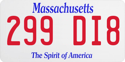 MA license plate 299DI8