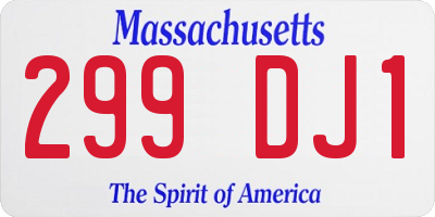 MA license plate 299DJ1