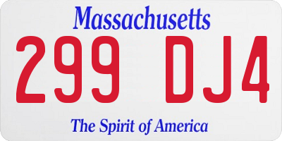 MA license plate 299DJ4