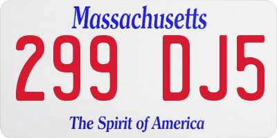 MA license plate 299DJ5
