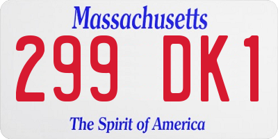 MA license plate 299DK1
