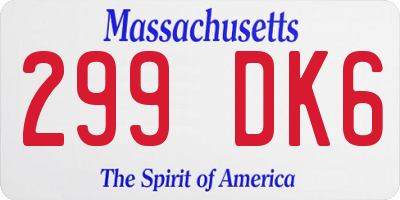 MA license plate 299DK6