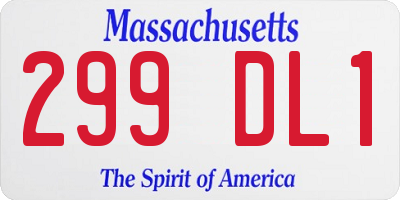 MA license plate 299DL1