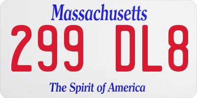 MA license plate 299DL8
