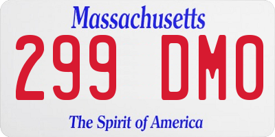 MA license plate 299DM0
