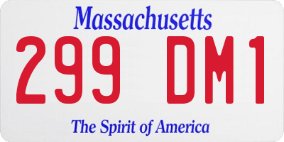 MA license plate 299DM1