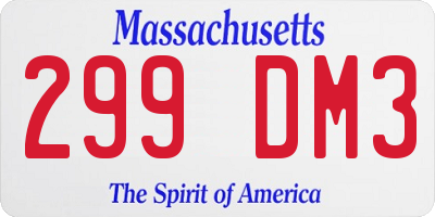 MA license plate 299DM3