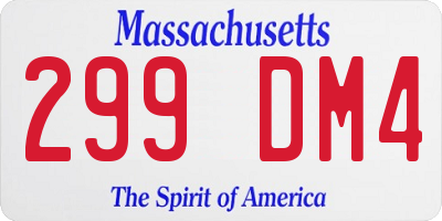 MA license plate 299DM4