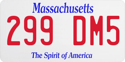 MA license plate 299DM5