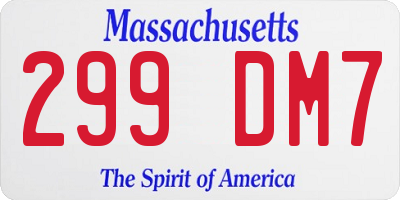MA license plate 299DM7