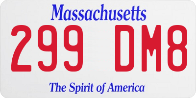 MA license plate 299DM8