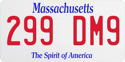 MA license plate 299DM9