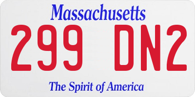 MA license plate 299DN2