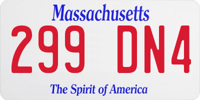 MA license plate 299DN4