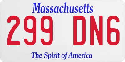 MA license plate 299DN6