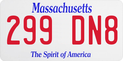 MA license plate 299DN8