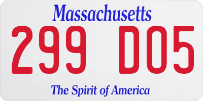 MA license plate 299DO5