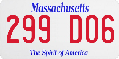 MA license plate 299DO6