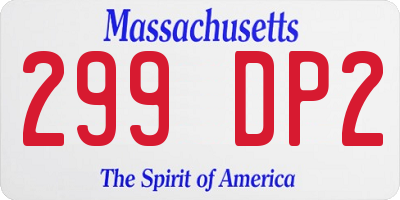 MA license plate 299DP2