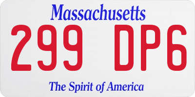 MA license plate 299DP6