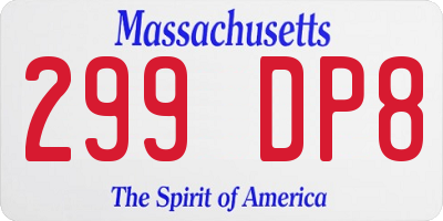 MA license plate 299DP8