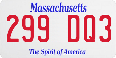 MA license plate 299DQ3
