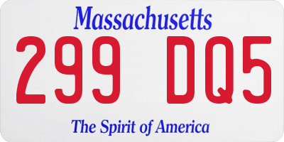 MA license plate 299DQ5