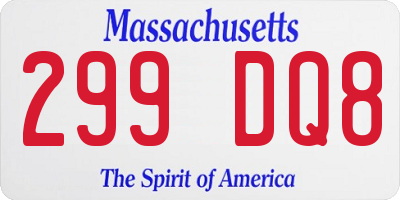 MA license plate 299DQ8