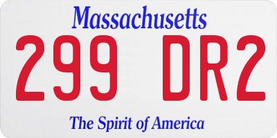 MA license plate 299DR2