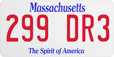 MA license plate 299DR3