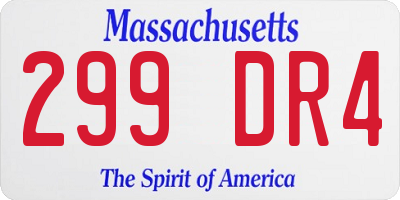 MA license plate 299DR4