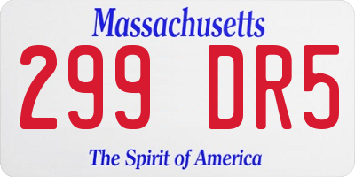 MA license plate 299DR5