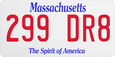 MA license plate 299DR8