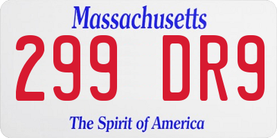 MA license plate 299DR9