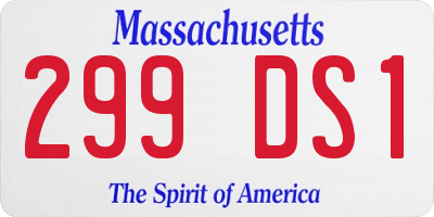 MA license plate 299DS1