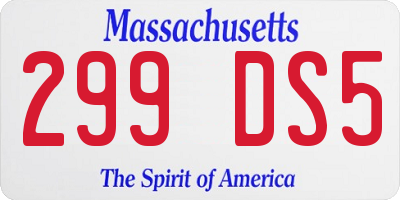 MA license plate 299DS5