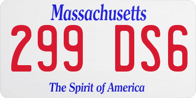 MA license plate 299DS6