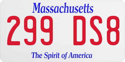 MA license plate 299DS8