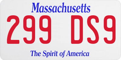 MA license plate 299DS9