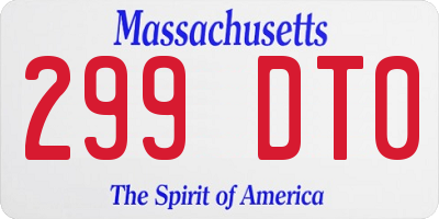 MA license plate 299DT0